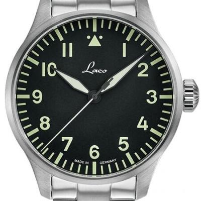 Laco 42mm ROM Type A Dial Automatic Pilot Watch, Sapphire Crystal