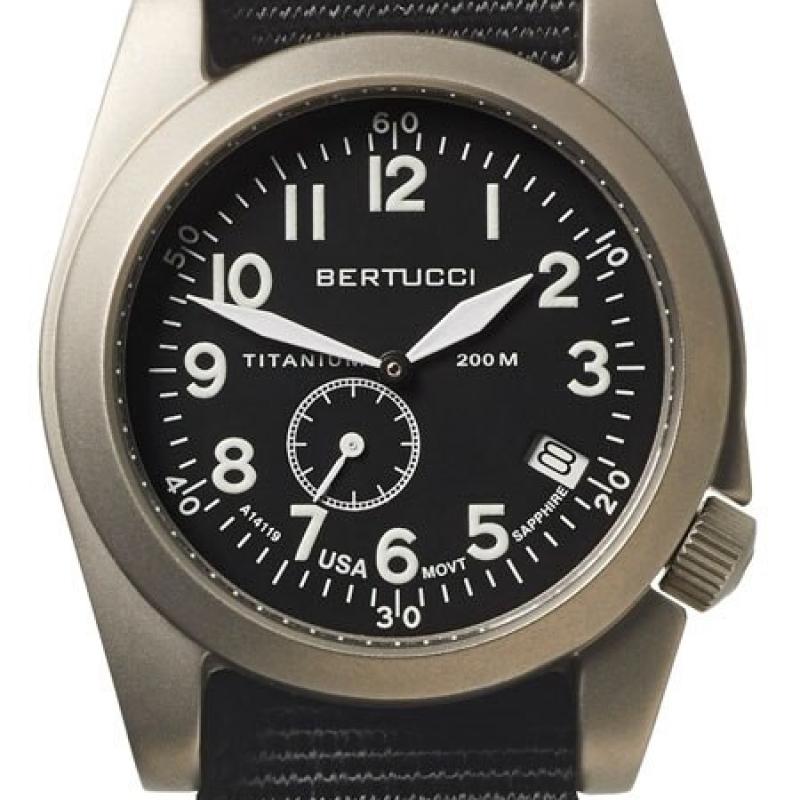 Bertucci A-11T Americana Titanium Watch with Black Nylon Strap
