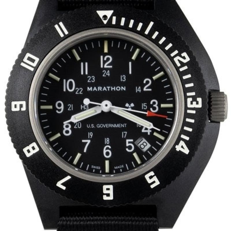 Marathon Swiss Made Quartz Military Navigator Pilot Watch with Tritium Illumination
