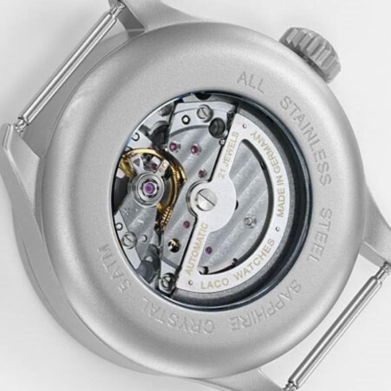 Laco 39mm Aachen Blaue Stunde Automatic Pilot Watch with Sapphire Crystal