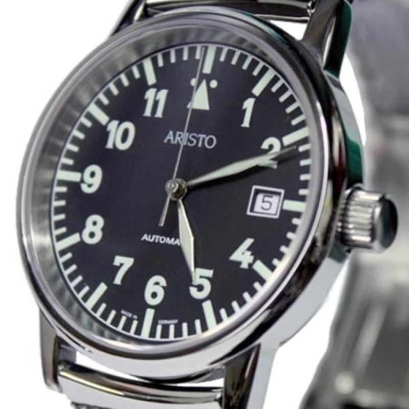 Aristo 4H11TU/4 Flight Watch with Mesh Bracelet and a Sapphire Crystal