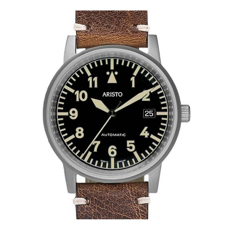 Aristo 38.5mm Swiss Automatic Vintage Aviator Watch