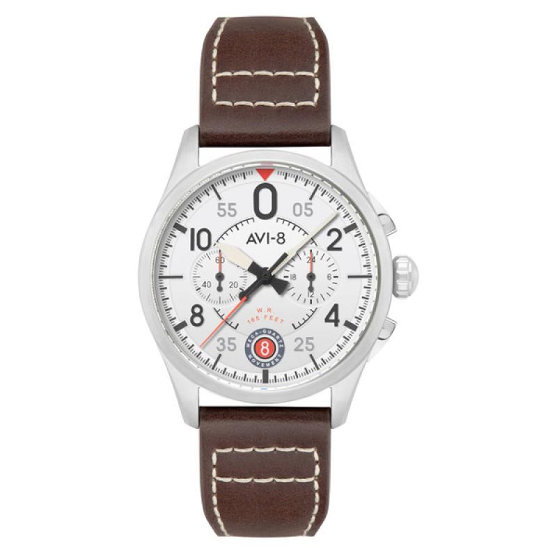 AVI-8 Spitfire Lock Chronograph with Aircraft White Dial