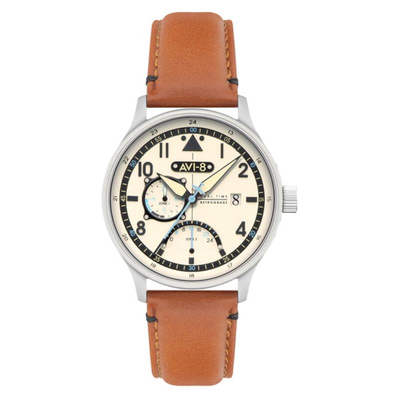 AVI-8 McKellar Dual Time Watch with Ivory Dial