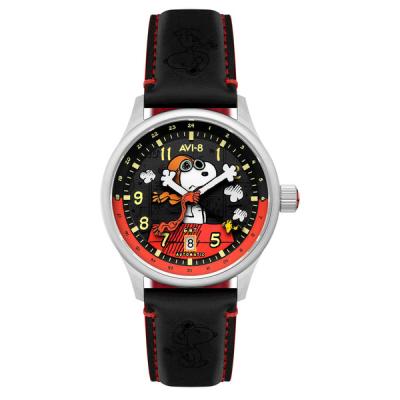 AVI-8 x Peanuts Snoopy Flying Ace GMT Automatic in Doghouse Red