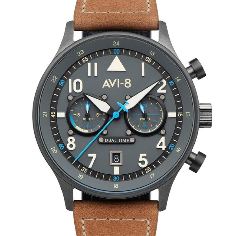 AVI-8 Carey Hawker Hurricane Dual-Tiime Pilot Watch