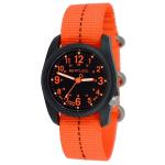 Bertucci DX3 Field Resin Watch, Dash-Striped Nylon Strap, Black Dial