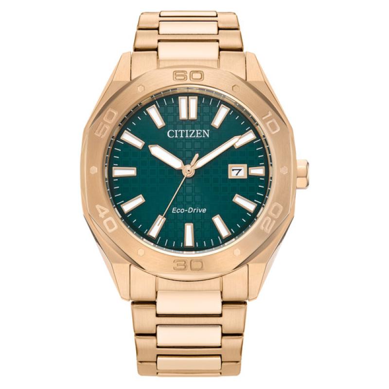 Citizen Eco-Drive Weekender Sport Gold-tone with Green Dial