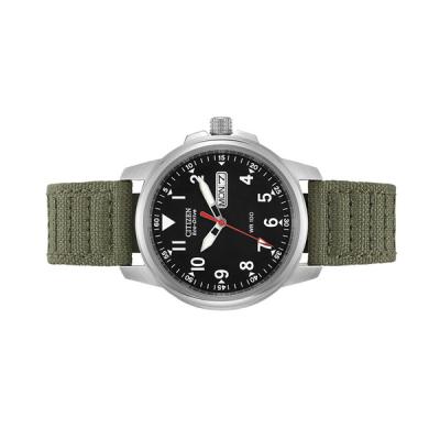 Citizen Eco-Drive Garrison Watch with Black Dial and Green Strap
