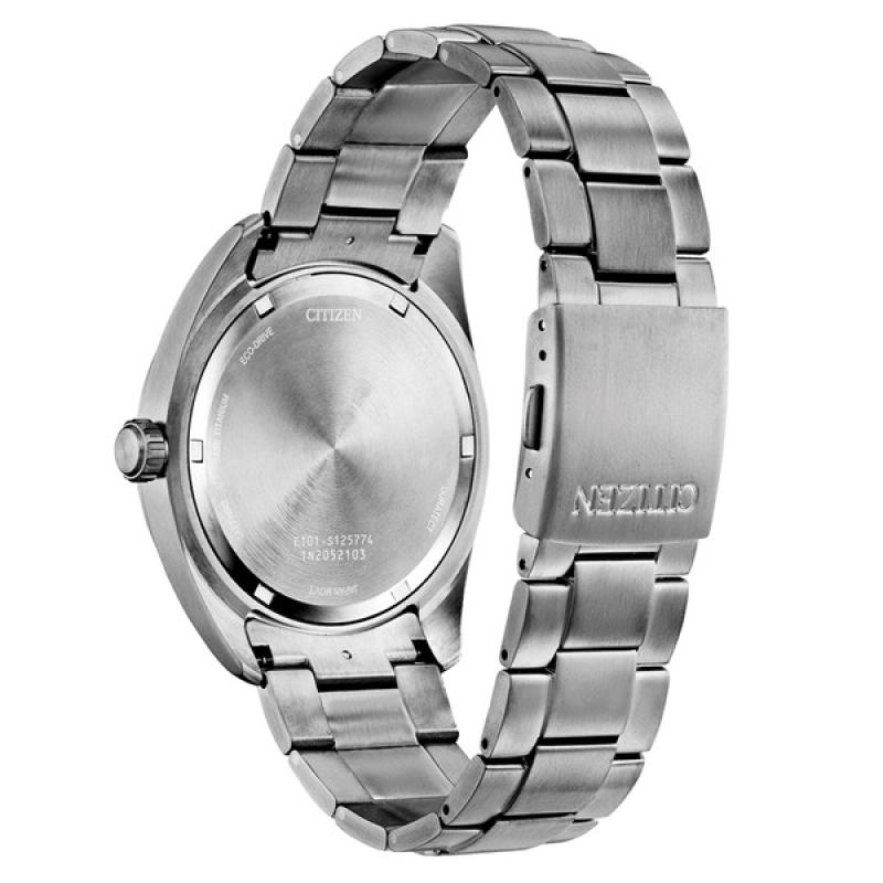 Citizen Eco-Drive Garrison Titanium Watch with Black Dial and Titanium Bracelet