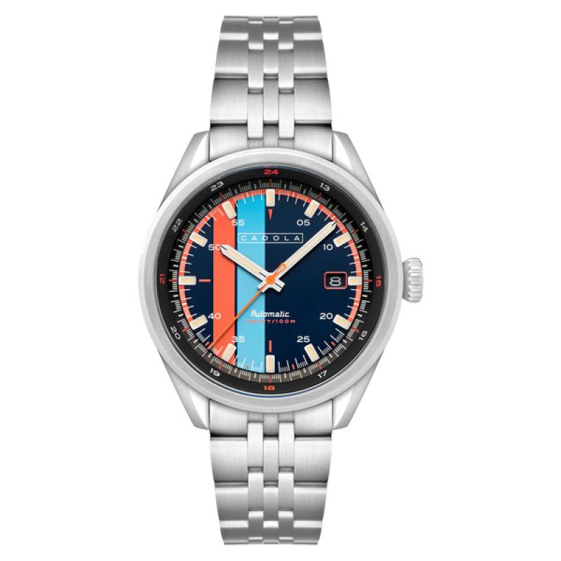 Cadola Pista Automatic Watch with Blue Striped Dial