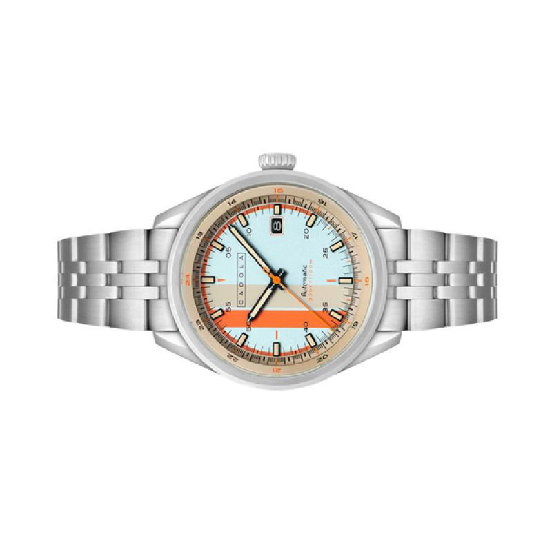 Cadola Pista Automatic Watch with Light Blue Striped Dial