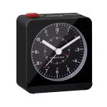 Marathon Alarm Clock with Black Case and Black Dial, Auto-Sensing Night Light
