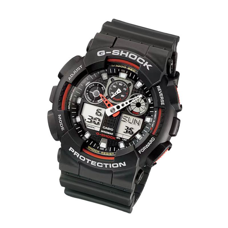 Casio G-Shock GA-100 Series in Black and Red