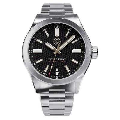 Henry Archer Vesterhav Slim Automatic Watch with Raven Black Dial