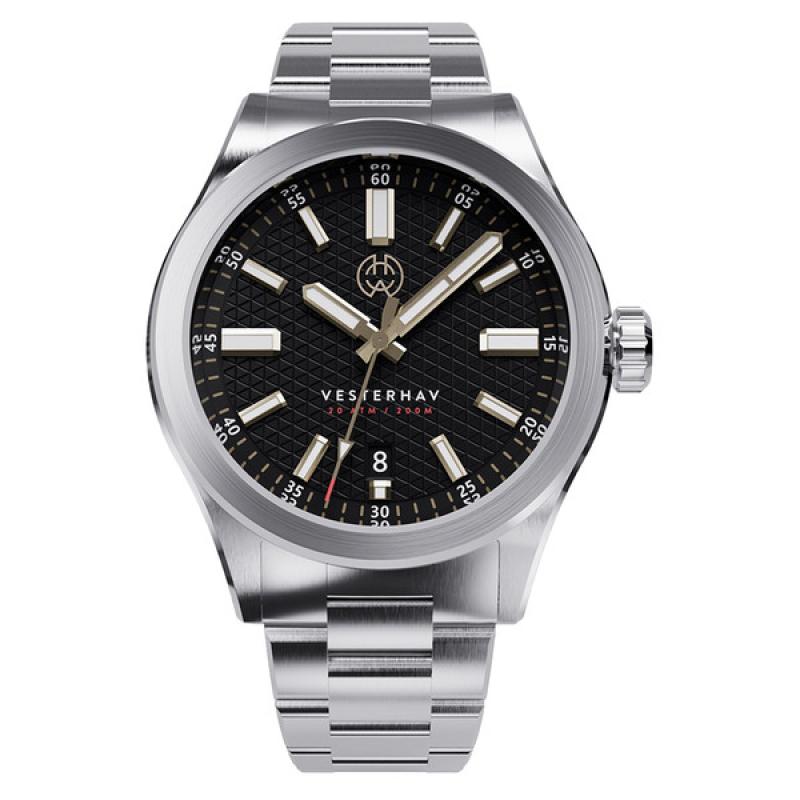 Henry Archer Vesterhav Slim Automatic Watch with Raven Black Dial