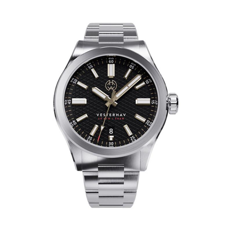 Henry Archer Vesterhav Slim Automatic Watch with Raven Black Dial