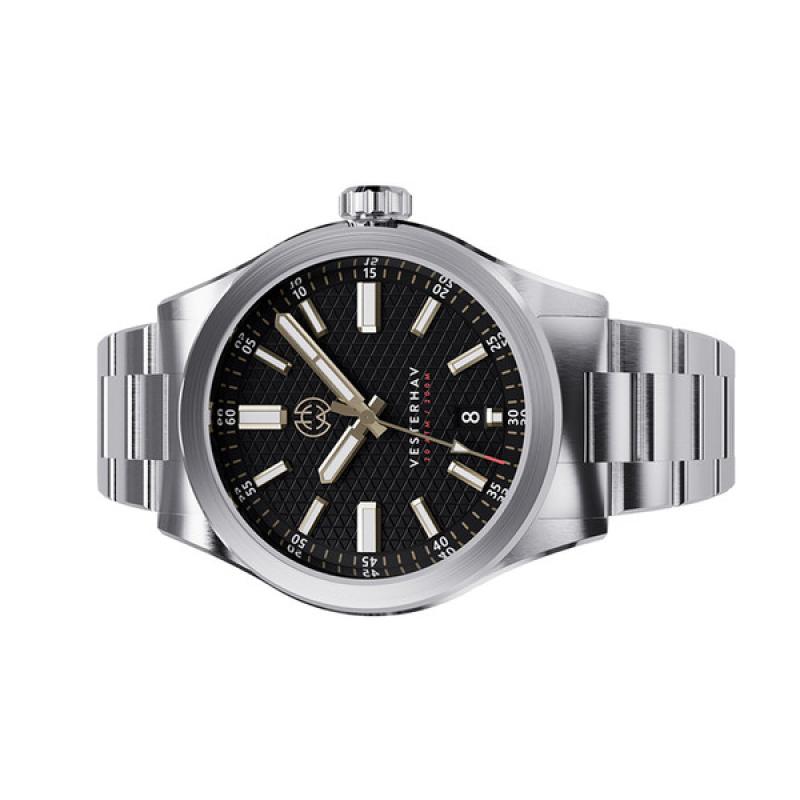 Henry Archer Vesterhav Slim Automatic Watch with Raven Black Dial