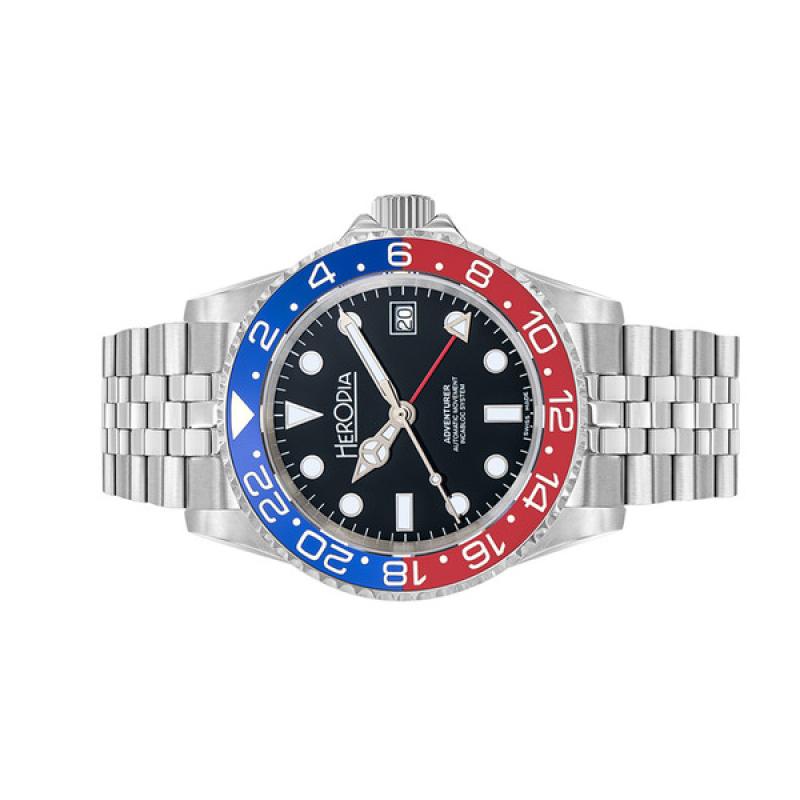 Herodia Adventurer Swiss Automatic GMT Watch with Pepsi Bezel