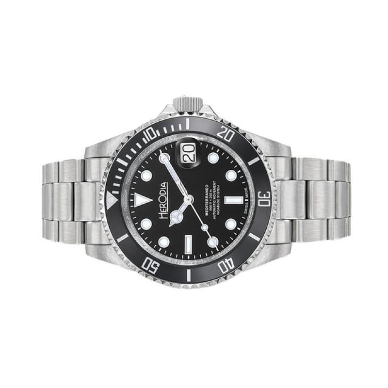 Herodia Mediterraneo Swiss Automatic Dive watch with Black Dial