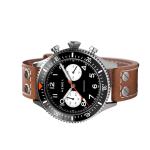 HEMEL Panda Meca-Quartz Chronograph Watch with 60-Minute Ceramic Bezel and Sapphire Crystal