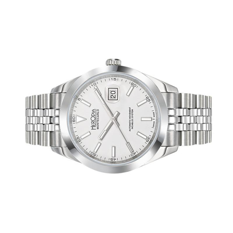 Herodia Monte Carlo Swiss Watch with Porcelain White Dial