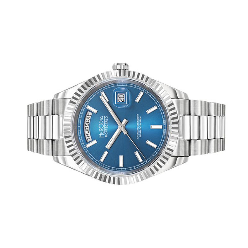 Herodia Monte Carlo Full Day Swiss Watch with Radiant Blue Dial