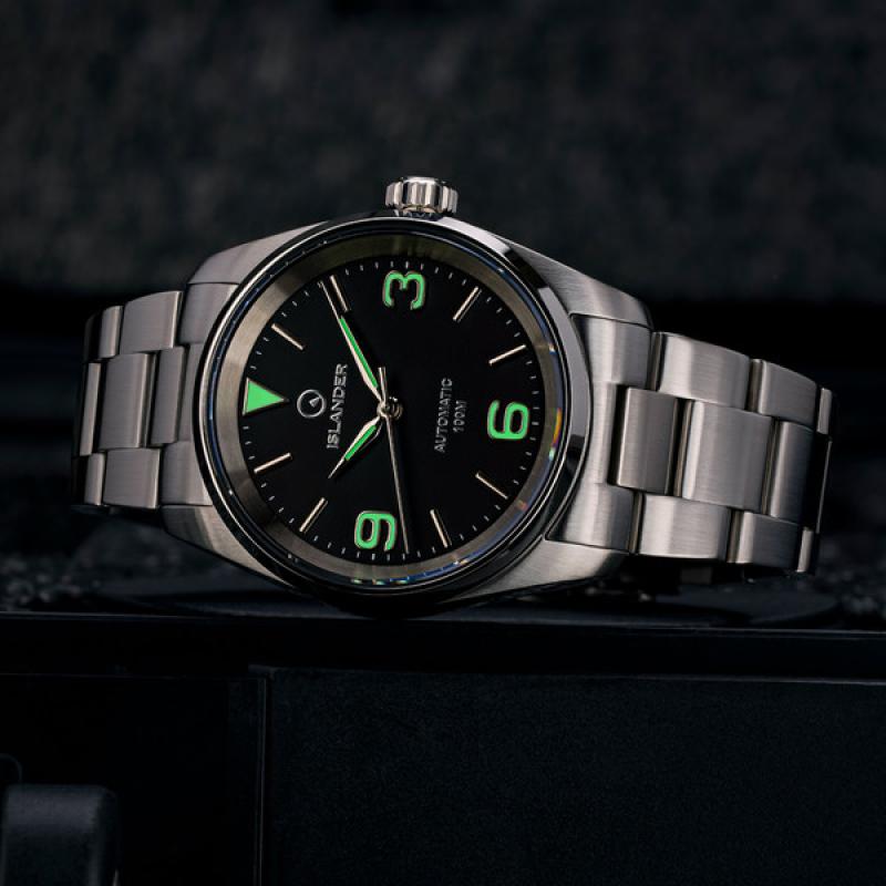 Islander Manhasset 36mm Automatic Watch with Black Dial