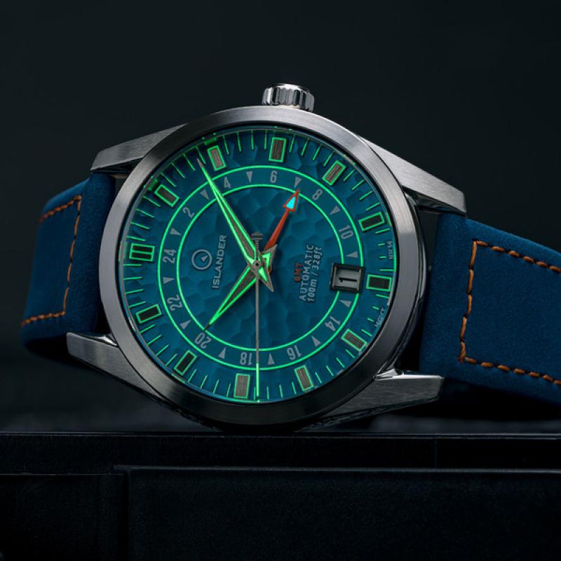 Islander Melville GMT with Blue Hammer Dial