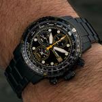 Islander Calverton Flight Chronograph Alarm Watch in IP Black