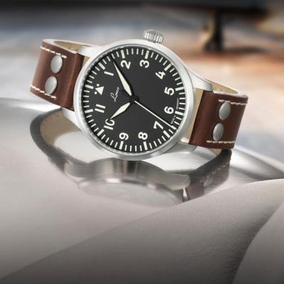 Laco 39mm Augsburg Type A Dial Automatic Pilot Watch with Sapphire Crystal