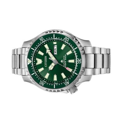 Citizen Automatic Promaster Dive Watch with Green Dial and Stainless Steel Bracelet