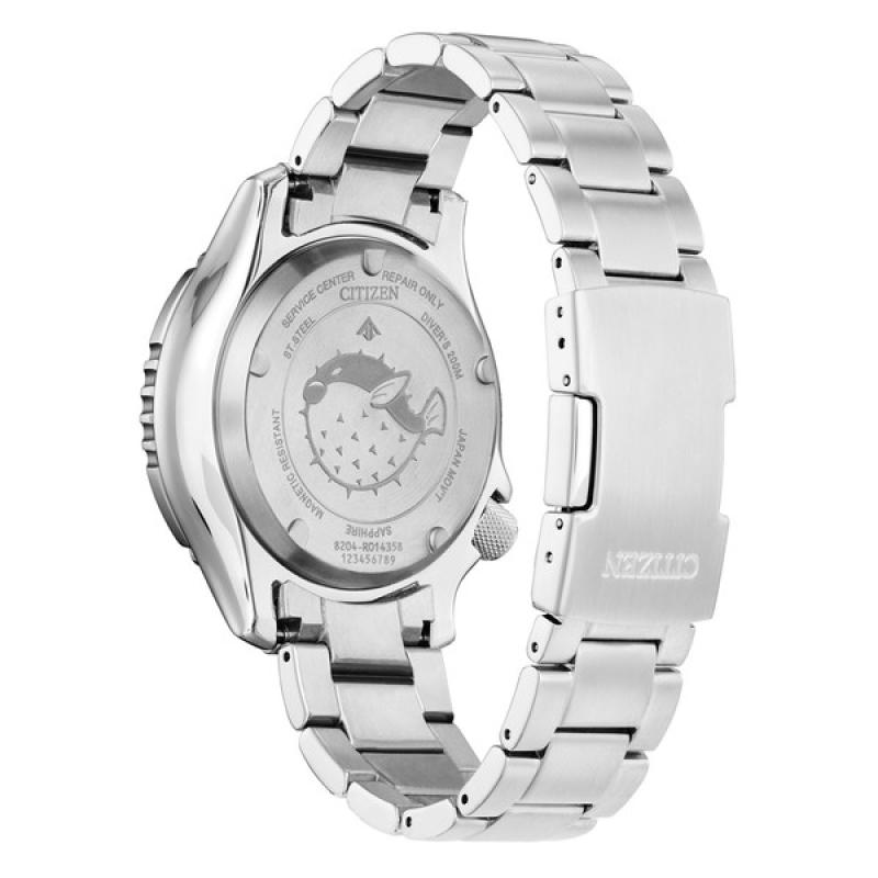 Citizen Automatic Promaster Dive Watch with Green Dial and Stainless Steel Bracelet