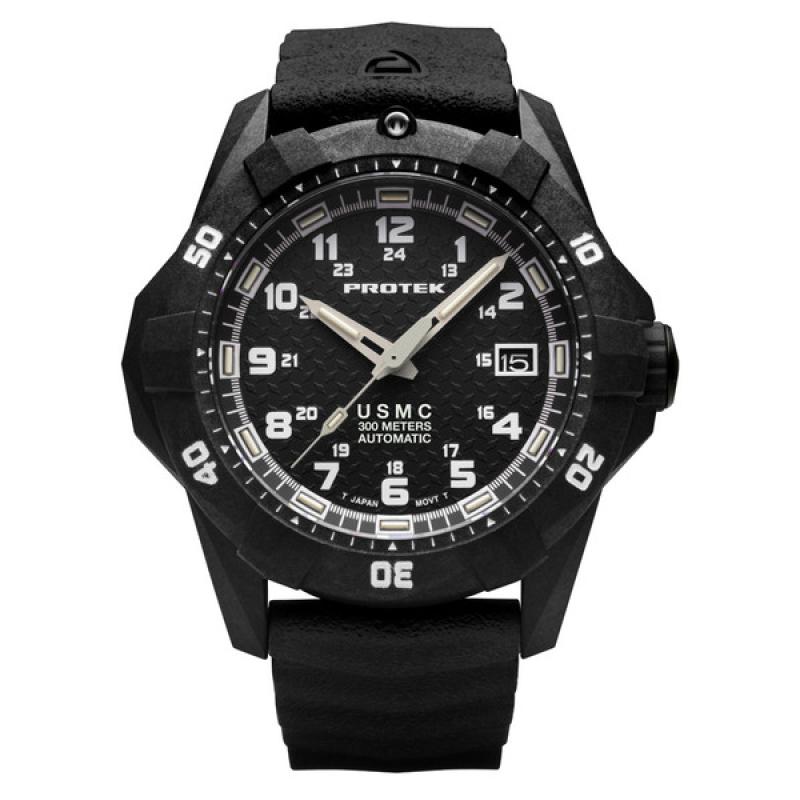 Protek USMC Automatic Tritium Dive Watch with Black Dial