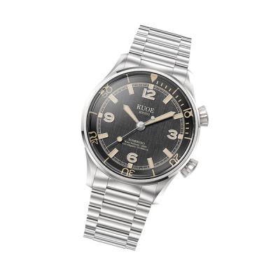 KUOE Sombrero 90-011 Black Linen Textured Dial Watch