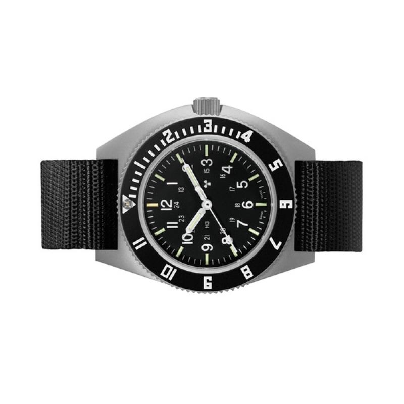 Marathon Swiss 41mm Steel Navigator (no date) with Tritium Tubes on Ballistic Strap