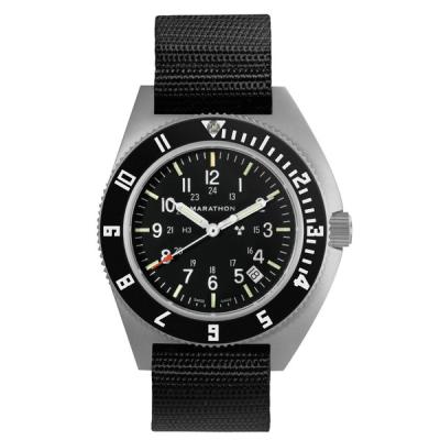 Marathon Swiss 41mm Steel Navigator with Tritium Tubes on Ballistic Strap