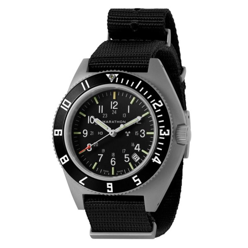 Marathon Swiss 41mm Steel Navigator with Tritium Tubes on DEFSTAN Nylon Strap